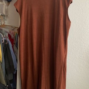 eloquii brown/rust colored and sleeveless dress